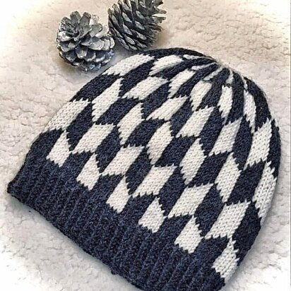 Parallelograms Knit Hat - knitting pattern