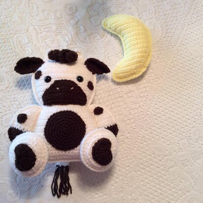 Baby Cow and Moon Crochet Pattern Softie