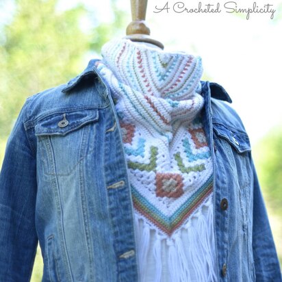 "Boho Chic" Mosaic Triangular Scarf