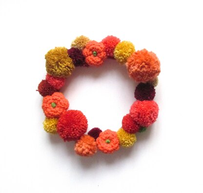 Pumpkin Pompom Wreath