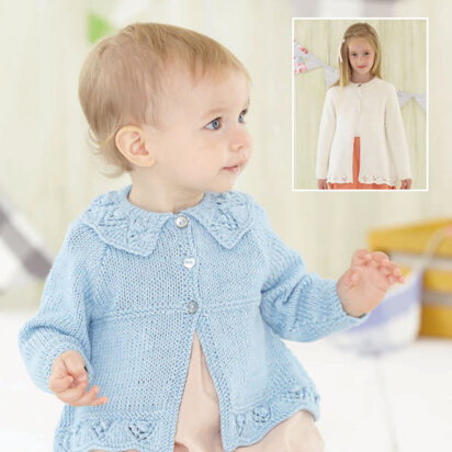 Collared and Round Neck Cardigans in Sirdar Snuggly Baby Bamboo DK - 4732 - Downloadable PDF
