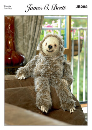 Laid Back Larry Sloth Toy in James C. Brett Faux Fur - JB282