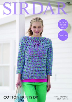 Top in Sirdar Cotton Prints DK - 7944 - Downloadable PDF