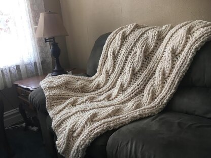 Chunky Cable Knit Blanket