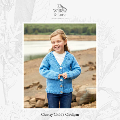 Charley Child's Cardigan -  Knitting Pattern For Kids in Willow & Lark Strath by Willow & Lark