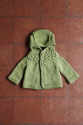 Top-down Baby and Children Cable Yoke Jacket