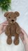 Crochet bear snuggler pattern, easy crochet baby lovey blanket pattern