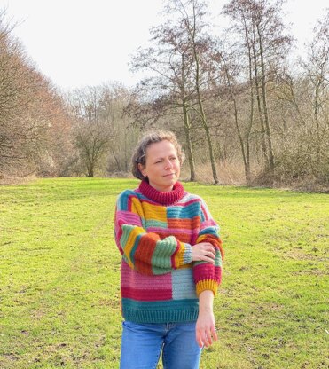 Fluffy Day Colour Block Sweater