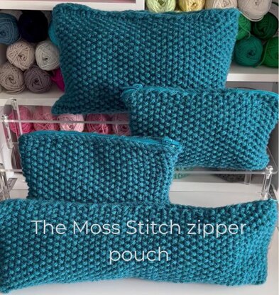 Moss stitch zipper pouch