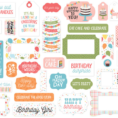 Echo Park Paper Birthday Girl Frames & Tags