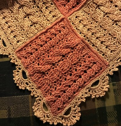 Wheat Cabled Heirloom Baby Blanket