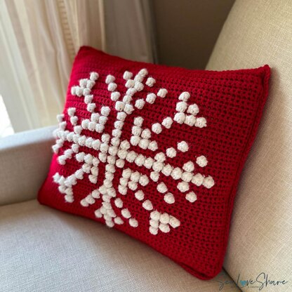 Snowflake Bobble Stitch Pillow