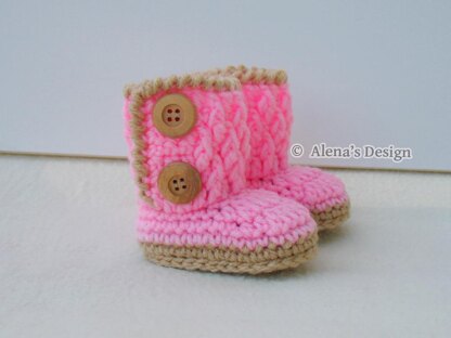 Two-Button Baby Booties