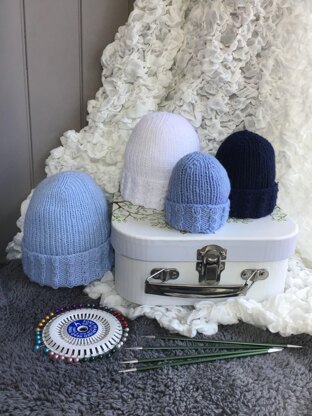 Premature to newborn baby mock cable hat in 4 sizes