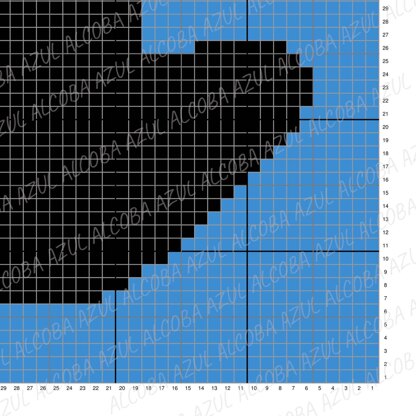 C2C Halloween Black Cat Intarsia Throw Diagonal Crochet Pattern