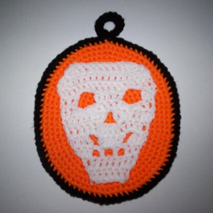 Halloween Skull Potholder/Hot Pad C-159