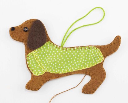 Mitzi the Dachshund Felt Ornament