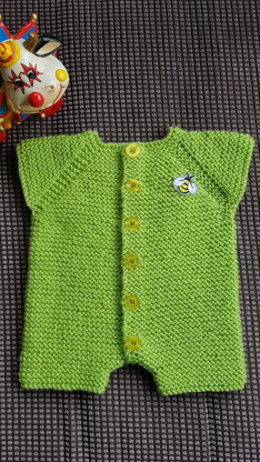 Garter stitch baby romper