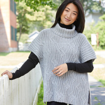 High Neck Oversize Knitted Poncho In Grey | Jenerique | SilkFred US