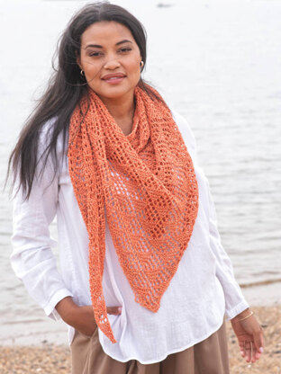 Wallagrass Shawl in Berroco Chai - Downloadable PDF