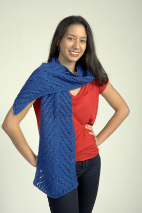 Two Directional Eyelet Scarf in Plymouth Yarn Holiday Lights - 2297