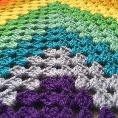 Over The Rainbow Granny Square Blanket