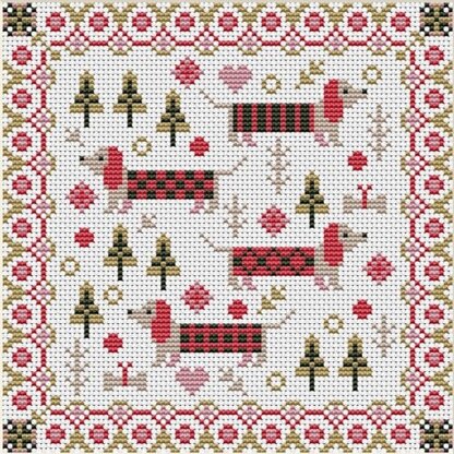 Riverdrift House Long Dogs Mini Cross Stitch Kit