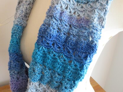 Azure Skies Crochet Cowl