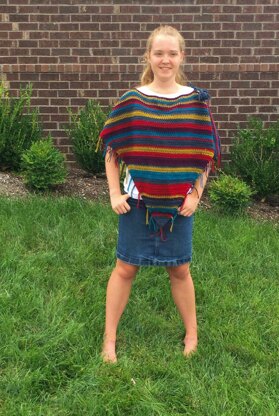 Colorful Stripes Poncho