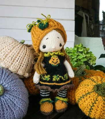 Knitting Toy Clothes Pattern - Baby Pumpkin for 25cm/10'' toys