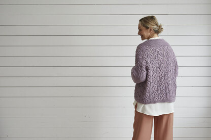 Lace and Garter Stitch Cardigan - Knitting Pattern For Women in Debbie Bliss Dulcie by Debbie Bliss