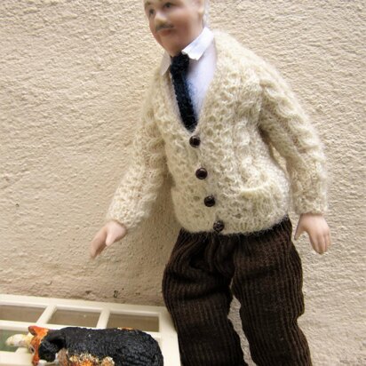 1:12th scale Man's Aran Cardigan