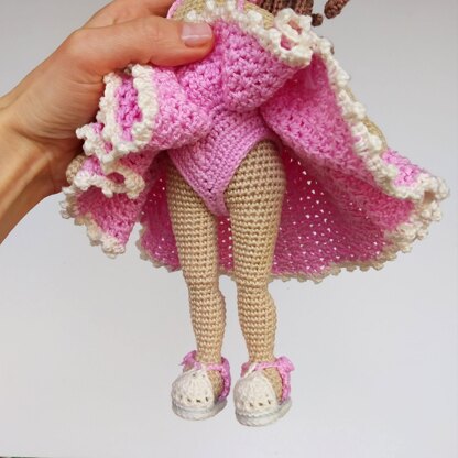 Crochet doll clothe pattern for Astrid, Doll outfit bunny, Amigurumi doll outfit pattern for a doll 30 cm/11 inch English, Français, Deutsch