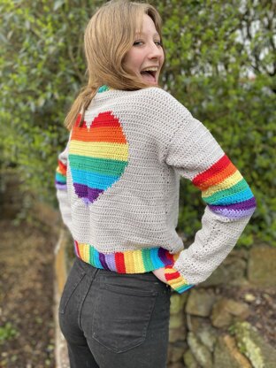 Rainbow Love Heart Jumper