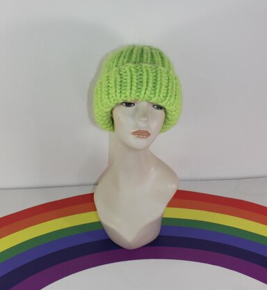 Very Super Chunky Rib Beanie Hat Circular