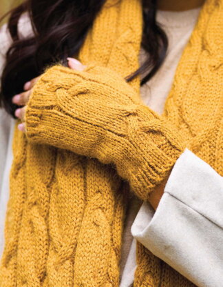 Irene Knitted Cable Accessory Set in Fable Brushed Aran - Downloadable PDF