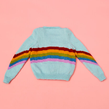 Cosy Rainbow Cardigan - Free Cardigan Knitting Pattern For Kids in Paintbox Yarns Simply Aran by Paintbox Yarns