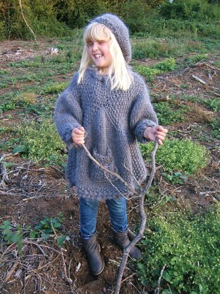 Child/Adult Rustic Owl Smock Sweater with Beret