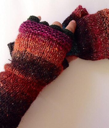 January sunset fingerless gloves
