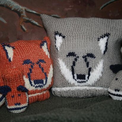 Fox and Wolf Cub Baby Hat and Booties