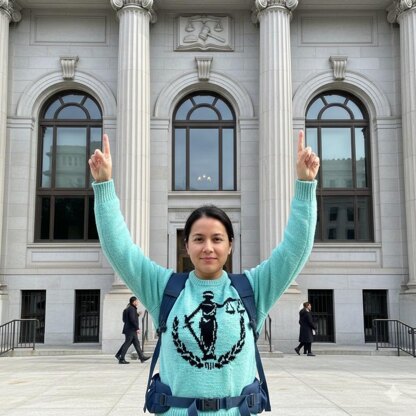 Lady Justice Symbol of Law motif Lady's sweater