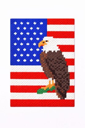 USA Patriotic Eagle Chunky Blanket Pattern: Finger Knitting Tutorial (PDF Pattern)