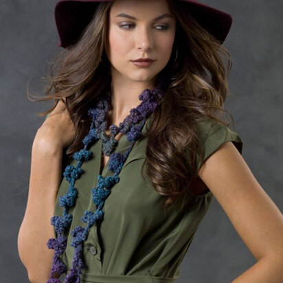 Flowering Vine Scarf in Red Heart Boutique Midnight - LW2765 - Downloadable PDF