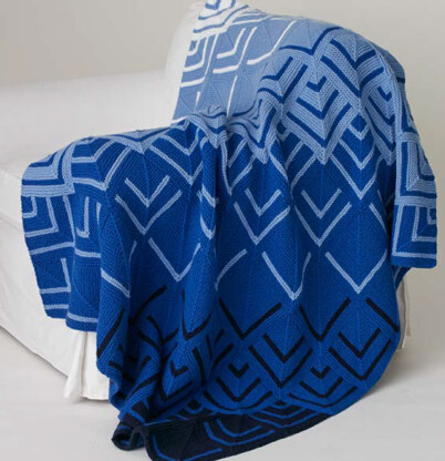 Cascading Colors Mitered Blanket in Caron United - Downloadable PDF