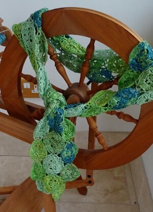 Swirling seas crochet scarf