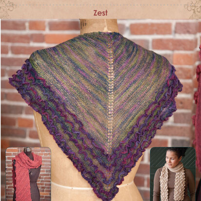 Zest Scarf in Classic Elite Yarns MountainTop Vail, Alpaca Sox and Silky Alpaca Lace - Downloadable PDF