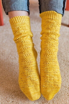 Prismatic Lace Top-Down Socks in SweetGeorgia Bulletproof Sock - Downloadable PDF