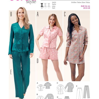 Burda Women's Sleepwear Sewing Pattern B6742 - Paper Pattern, Size 8-18