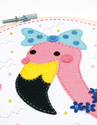 Vervaco Felt Craft Kit with Frame: Flamingo