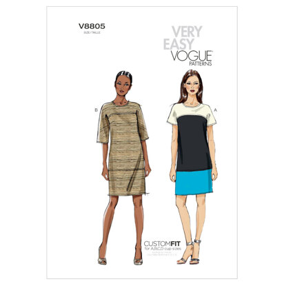 Sewing Pattern Womens Deep V Neck Dress, Vogue Pattern V1801